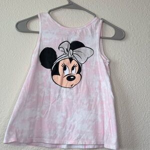 Minnie Mouse Pink & White Tie Dye Tank Top